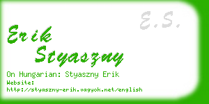 erik styaszny business card